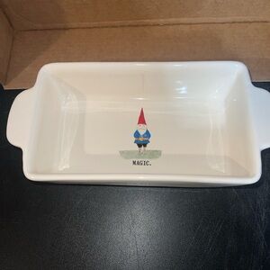 Rae Dunn White Baking Dish with Gnome Design
